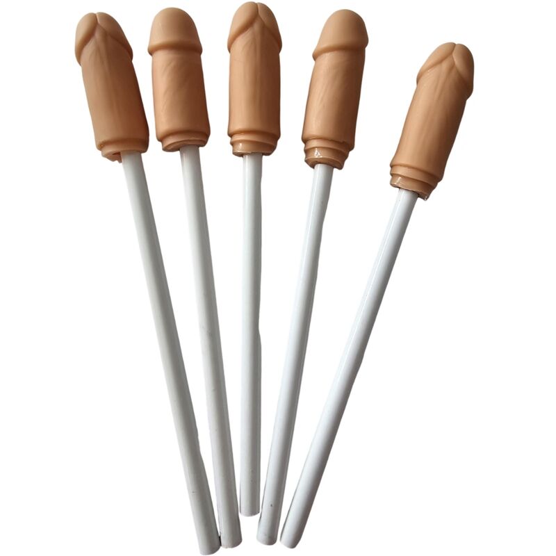 5 PENCILS WITH NATURAL PENIS TIP