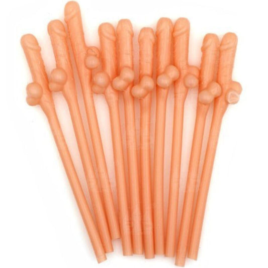10 PENIS SHAPED STRAWS