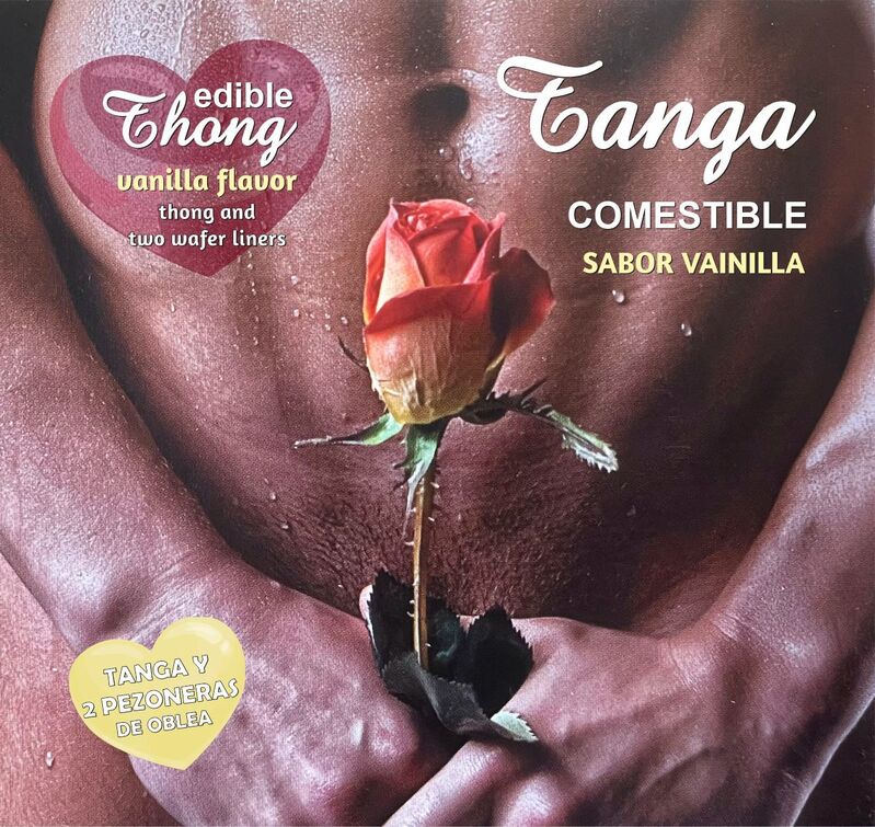 MEN''S THONG + 2 VANILLA WAFER NIPPLE