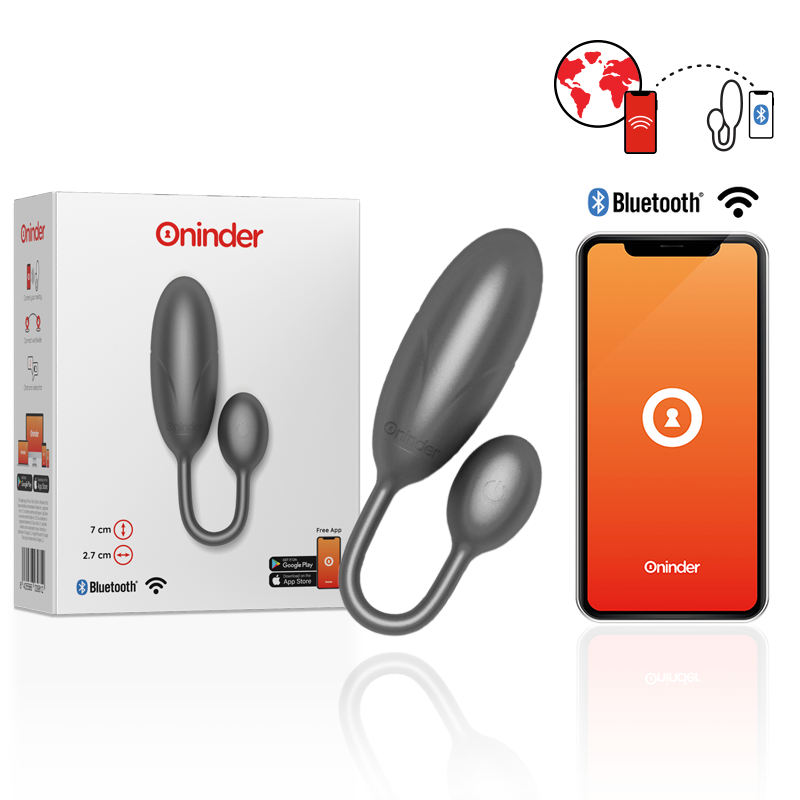 DENVER VIBRATING EGG BLACK 7 X 2.7 CM FREE APP