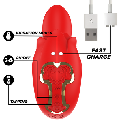 SELENA STIMULATOR VIBRATING + TAPPING RED