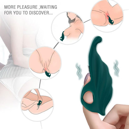 FINGER STIMULATOR & VIBRATOR GREEN