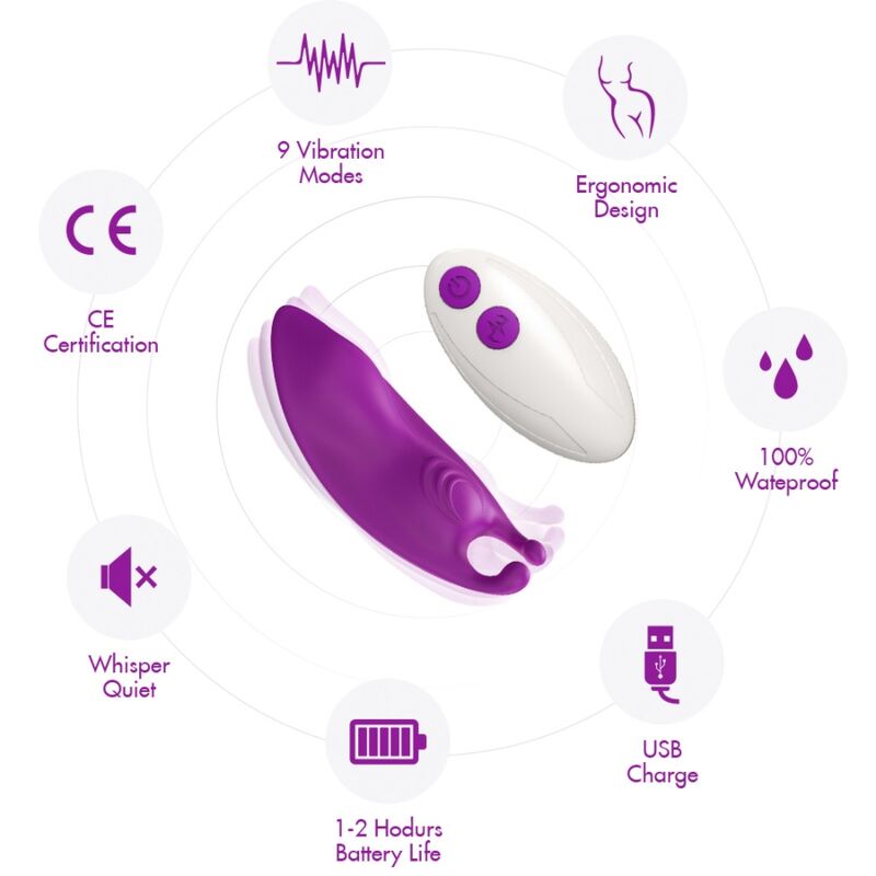 HONEYBEE WEARABLE PANTIES VIBRATOR G-SPOT REMOTE CONTROL FUCHSIA
