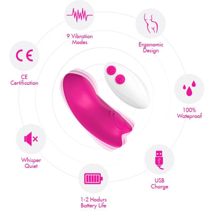 BUTTERFLY WEARABLE PANTIES VIBRATOR REMOTE CONTROL PURPLE