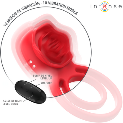 GAIL STIMULATOR ROSE 10 VIBRATIONS RED REMOTE CONTROL